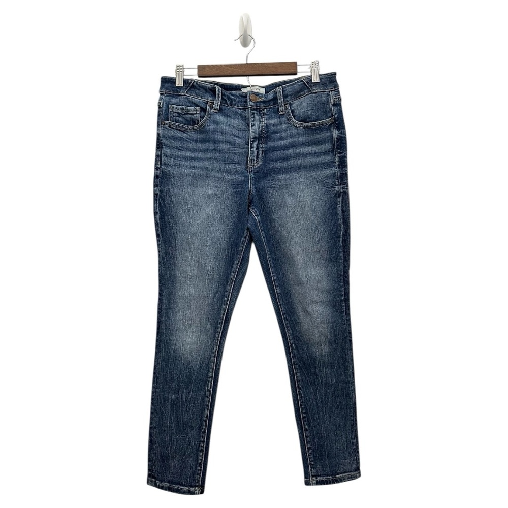 BKE Women’s Blue Cotton Curvy Fit High Rise Skinny Pants Jeans Size 30